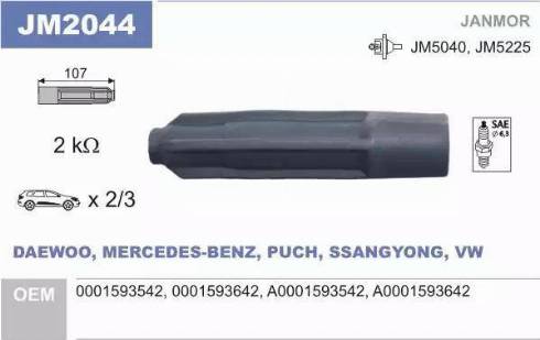 Janmor JM2044 - Conector, bobina de encendido parts5.com