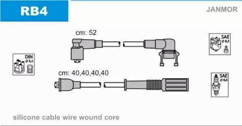 Janmor RB4 - Juego de cables de encendido parts5.com