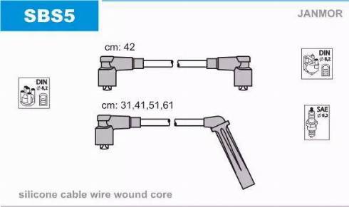 Janmor SBS5 - Juego de cables de encendido parts5.com