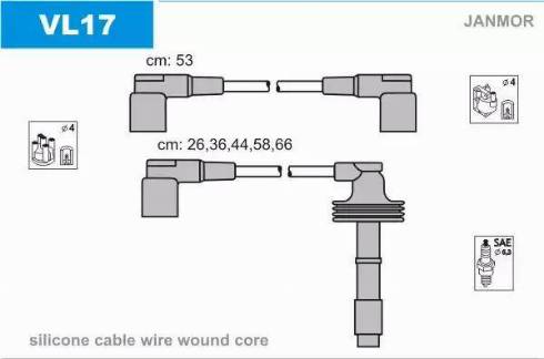 Janmor VL17 - Ignition Cable Kit parts5.com