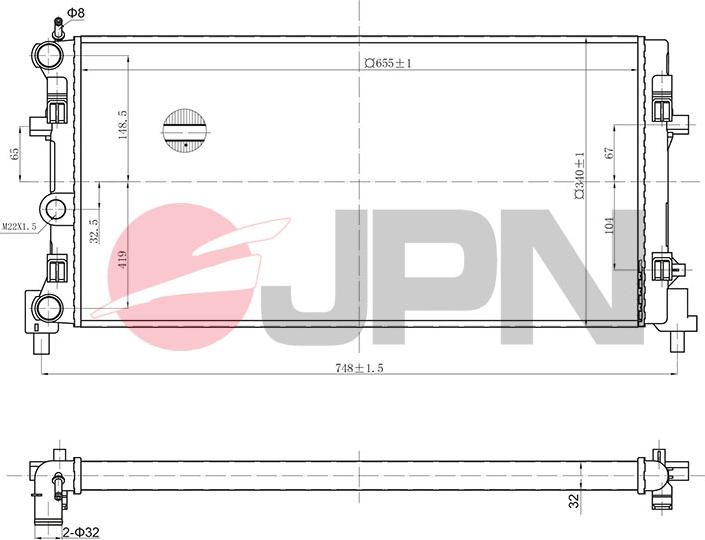 JPN 60C9064-JPN - Chladič, chlazení motoru parts5.com