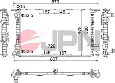 JPN 60C9005-JPN - Hladilnik, hlajenje motorja parts5.com