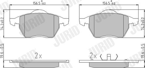 Jurid 571900J - Komplet kočnih obloga, disk kočnica parts5.com