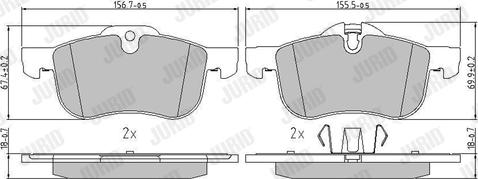 Jurid 571980J - Set placute frana,frana disc parts5.com