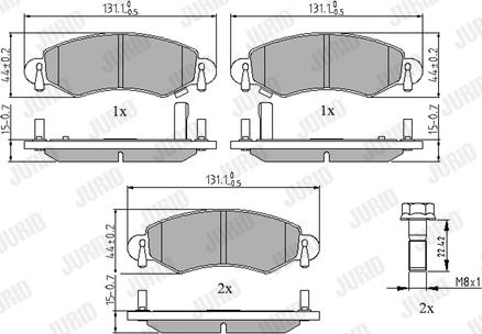 Jurid 571981J - Set placute frana,frana disc parts5.com