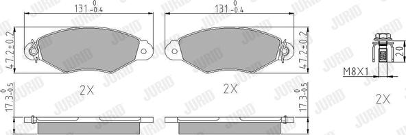 Jurid 571931J - Fren balata seti, diskli fren parts5.com