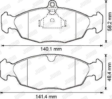 Jurid 571924J - Sada brzdových destiček, kotoučová brzda parts5.com