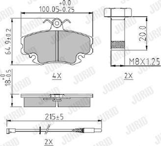 Jurid 571526J - Komplet zavornih oblog, ploscne (kolutne) zavore parts5.com