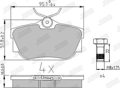 Jurid 571875J - Bremsbelagsatz, Scheibenbremse parts5.com