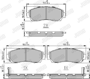 Jurid 573913J - Komplet zavornih oblog, ploscne (kolutne) zavore parts5.com