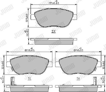 Jurid 573446J - Σετ τακάκια, δισκόφρενα parts5.com