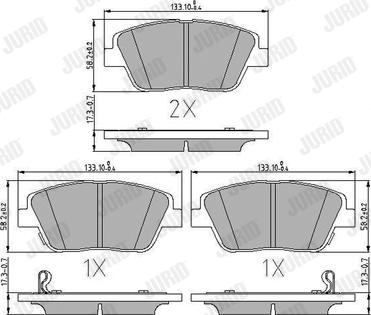 Jurid 573462J - Set placute frana,frana disc parts5.com