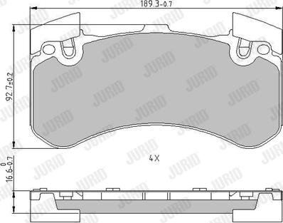 Jurid 573649J - Komplet zavornih oblog, ploscne (kolutne) zavore parts5.com