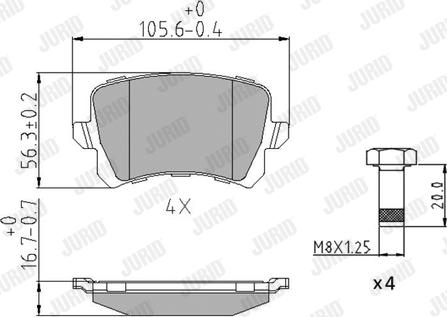 Jurid 573667J - Тормозные колодки, дисковые, комплект parts5.com