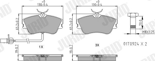 Jurid 573050J - Set placute frana,frana disc parts5.com