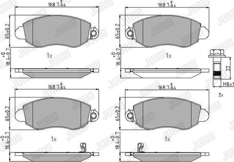 Jurid 573015J - Set placute frana,frana disc parts5.com