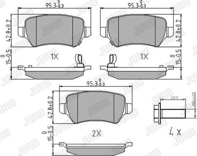 Jurid 573122J - Set placute frana,frana disc parts5.com