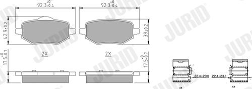 Jurid 573899J - Fren balata seti, diskli fren parts5.com