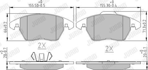 Jurid 573852J - Piduriklotsi komplekt,ketaspidur parts5.com