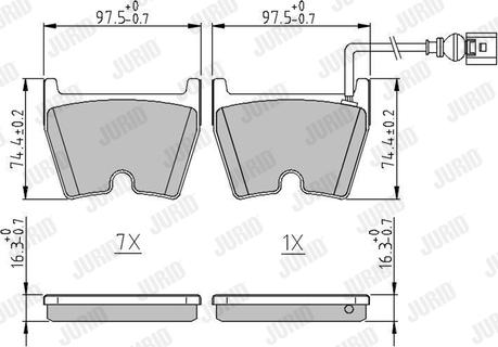 Jurid 573809J - Sada brzdových destiček, kotoučová brzda parts5.com