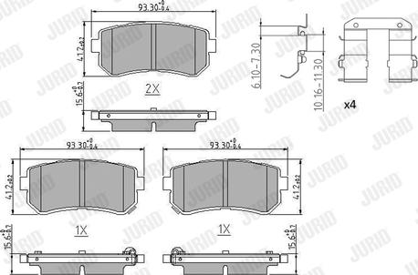 Jurid 573830J - Komplet kočnih obloga, disk kočnica parts5.com