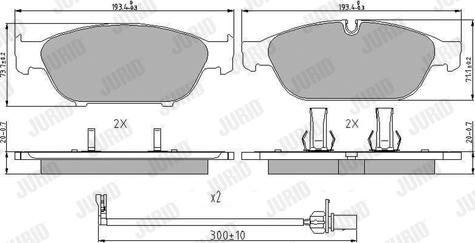 Jurid 573381J - Komplet zavornih oblog, ploscne (kolutne) zavore parts5.com