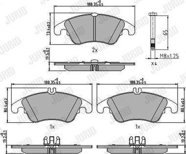 Jurid 573291J - Sada brzdových platničiek kotúčovej brzdy parts5.com