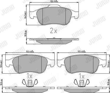 Jurid 573268J - Sada brzdových destiček, kotoučová brzda parts5.com