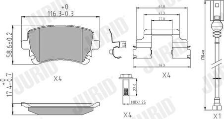 Jurid 573220J - Sada brzdových platničiek kotúčovej brzdy parts5.com