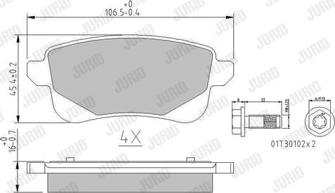 Jurid 573785J - Set placute frana,frana disc parts5.com