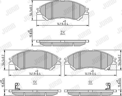 Jurid 573777J - Set placute frana,frana disc parts5.com