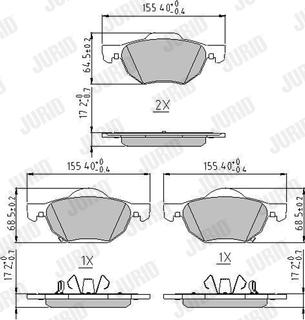 Jurid 572480J - Set placute frana,frana disc parts5.com