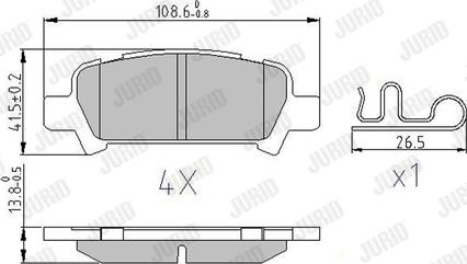 Jurid 572424J - Fren balata seti, diskli fren parts5.com