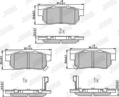 Jurid 572473J - Zestaw klocków hamulcowych, hamulce tarczowe parts5.com