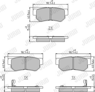 Jurid 572557J - Fren balata seti, diskli fren parts5.com