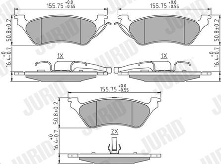 Jurid 572505J - Set placute frana,frana disc parts5.com