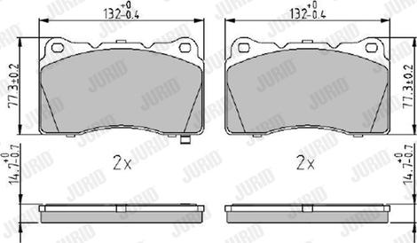 Jurid 572508J - Zestaw klocków hamulcowych, hamulce tarczowe parts5.com