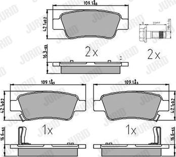 Jurid 572606J - Bremsbelagsatz, Scheibenbremse parts5.com