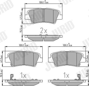 Jurid 572629J - Sada brzdových destiček, kotoučová brzda parts5.com