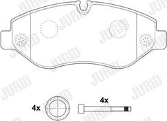 Jurid 2919209560 - Kit de plaquettes de frein, frein à disque parts5.com