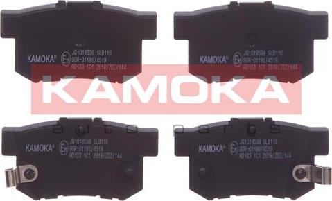 Kamoka JQ1018538 - Kit de plaquettes de frein, frein à disque parts5.com