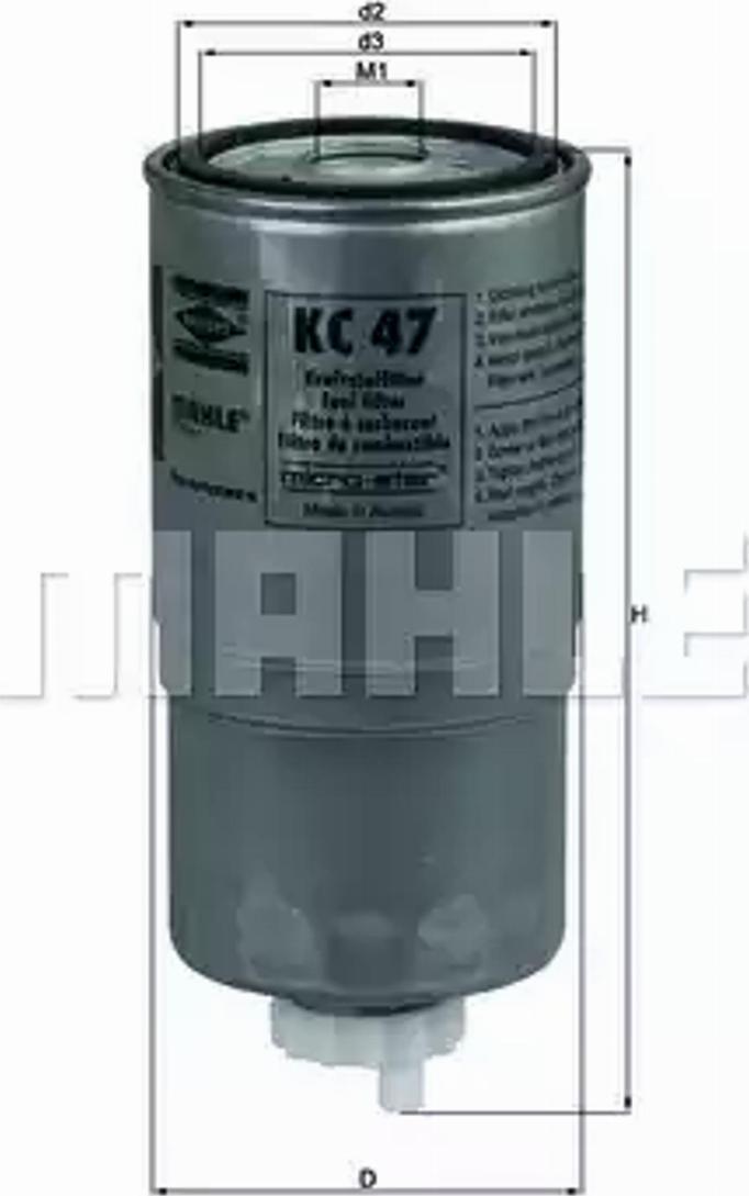 KNECHT KC 47 - Filtre à carburant parts5.com