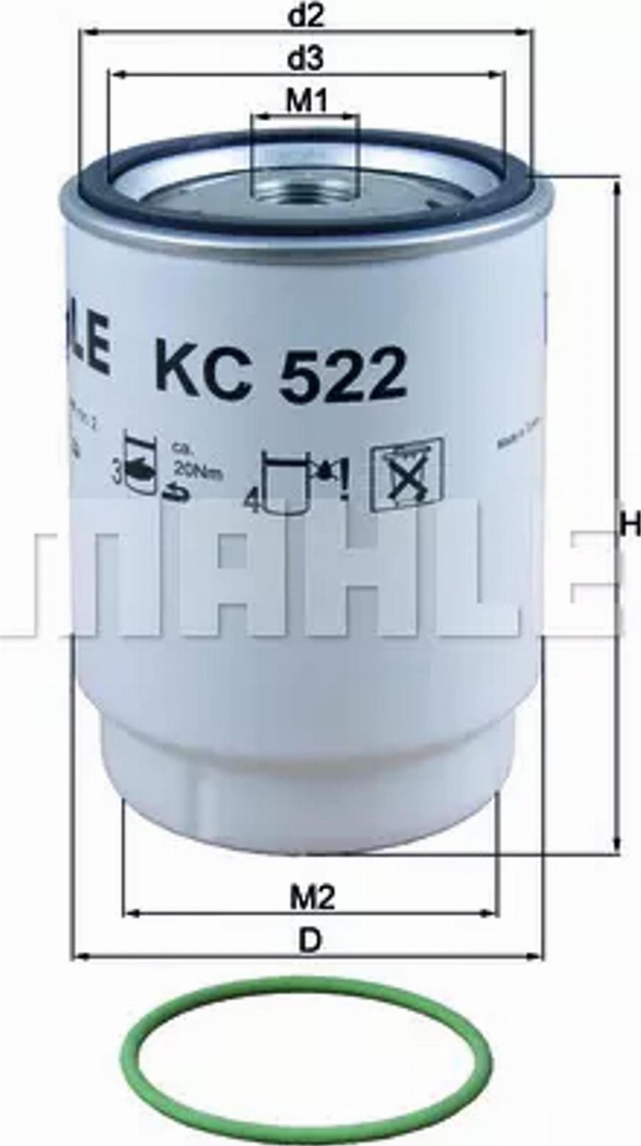 KNECHT KC 522D - Fuel filter parts5.com