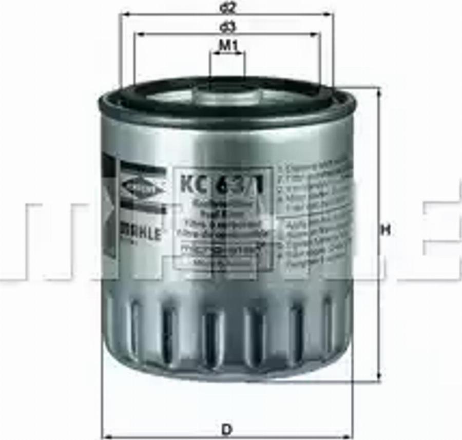 KNECHT KC 63/1D - Fuel filter parts5.com