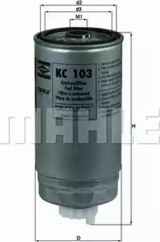 KNECHT KC 103 - Fuel filter parts5.com