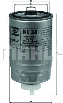 KNECHT KC 38 - Fuel filter parts5.com