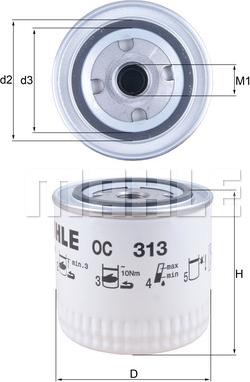 KNECHT OC 313 - Oljni filter parts5.com