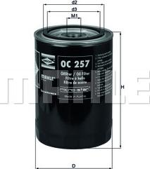 KNECHT OC 257 - Filtro de aceite parts5.com