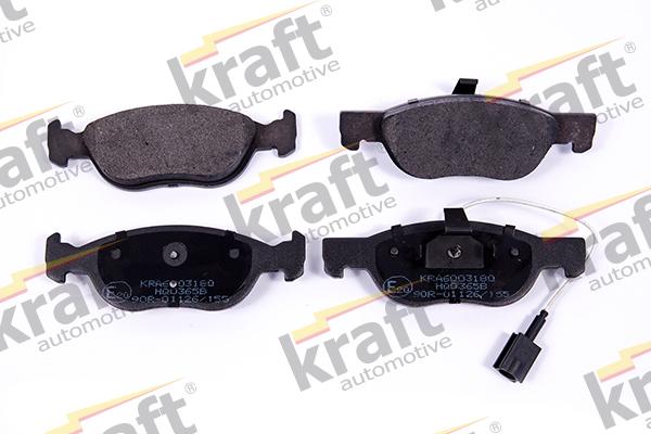 KRAFT AUTOMOTIVE 6003180 - Zestaw klocków hamulcowych, hamulce tarczowe parts5.com