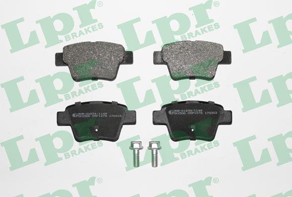 LPR 05P1278 - Sada brzdových destiček, kotoučová brzda parts5.com